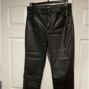NWOT…Black high waisted coated jeans